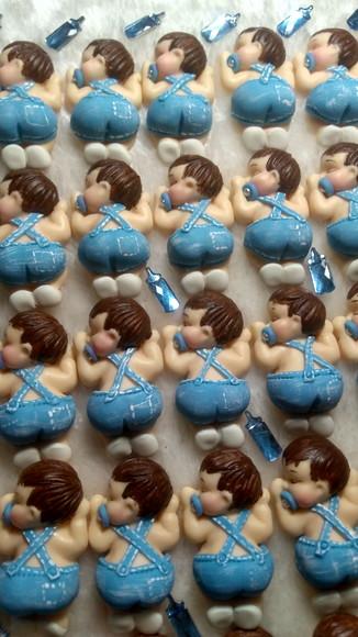30 Lembrancinha Bebê Bumbum Menino Biscuit