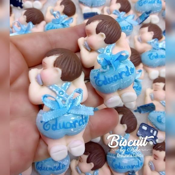 30 Lembrancinhas Bebê Bumbum Menino Biscuit