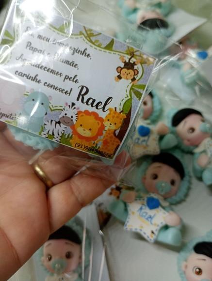 30 Lembrancinhas Bebê com Estrelinha Menino Biscuit