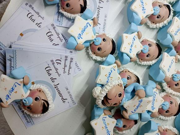 30 Lembrancinhas Bebê com Estrelinha Moreninho Biscuit3