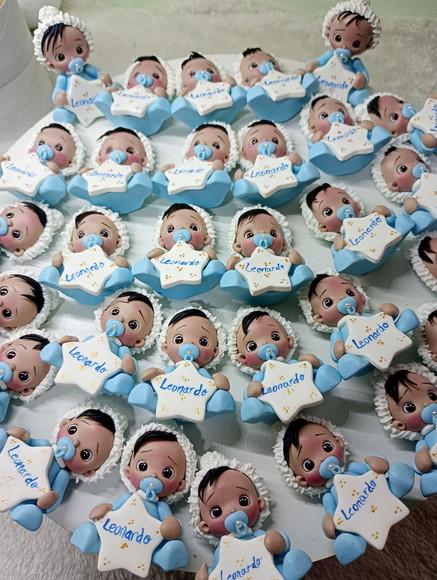 30 Lembrancinhas Bebê com Estrelinha Moreninho Biscuit3
