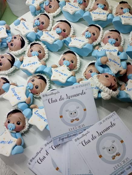 30 Lembrancinhas Bebê com Estrelinha Moreninho Biscuit3