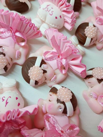 30 Lembrancinhas Bebê com Tiara em Biscuit
