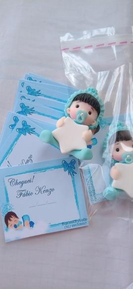 30 Lembrancinhas Bebê Estrelinha Menino Biscuit 4
