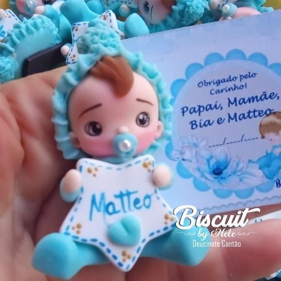 30 Lembrancinhas Bebê Estrelinha Menino Biscuit 3