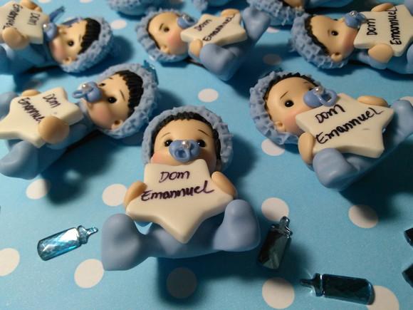 30 Lembrancinhas Bebê Estrelinha Menino em Biscuit 1