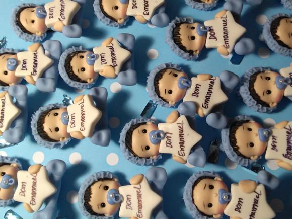 30 Lembrancinhas Bebê Estrelinha Menino em Biscuit 1