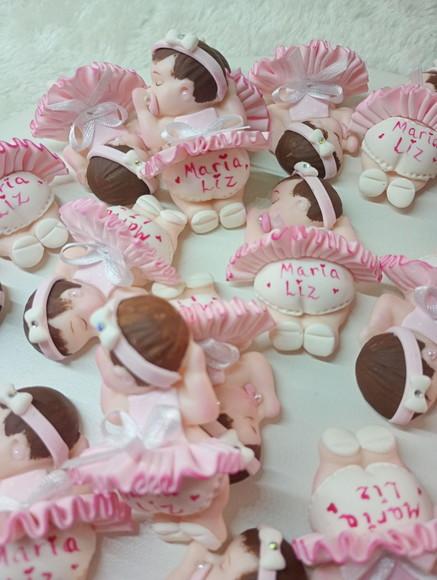 30 Lembrancinhas Bebê Soneca Menina Biscuit