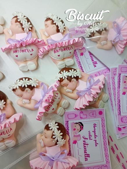 30 Lembrancinhas Bebê Soneca Menina Biscuit