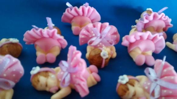 30 Lembrancinhas Bebê Soneca Menina Biscuit