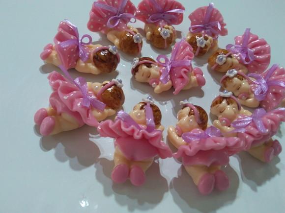 30 Lembrancinhas Bebê Soneca Menina Biscuit