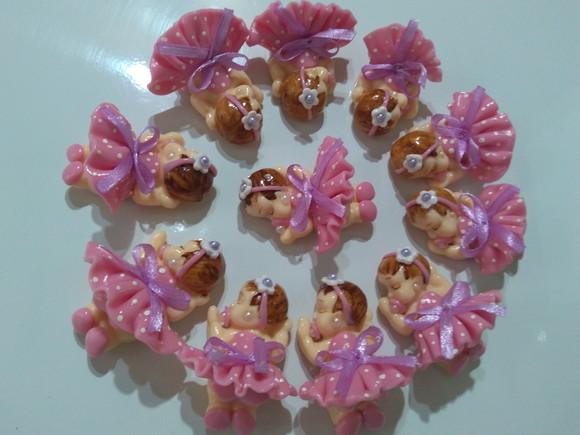 30 Lembrancinhas Bebê Soneca Menina Biscuit