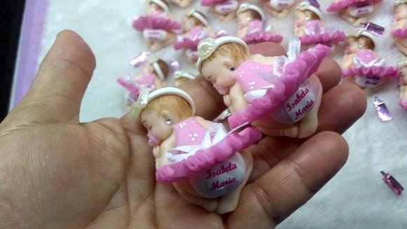 30 Lembrancinhas Bebê Soneca Menina em Biscuit.