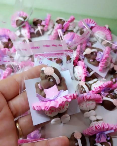 30 Lembrancinhas Bebê Soneca Menina Negra Biscuit