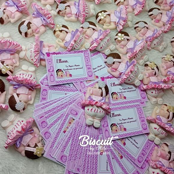 40 Lembrancinhas Bebê Soneca Menina Biscuit