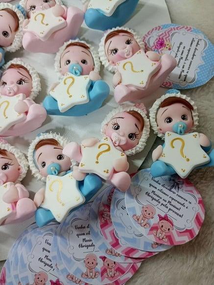 50 Bebê Revelação em Biscuit