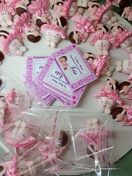 80 Lembrancinhas Bebê Soneca Menina Biscuit