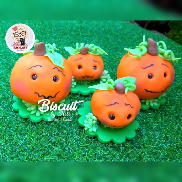 Aplique Abóboras Halloween em Biscuit