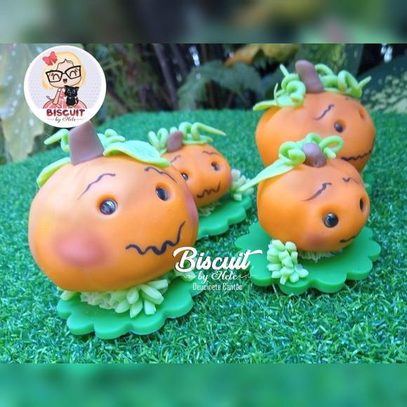 Aplique Abóboras Halloween em Biscuit