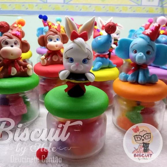 Apliques Circo Menino em Biscuit Bichinhos Sortidos