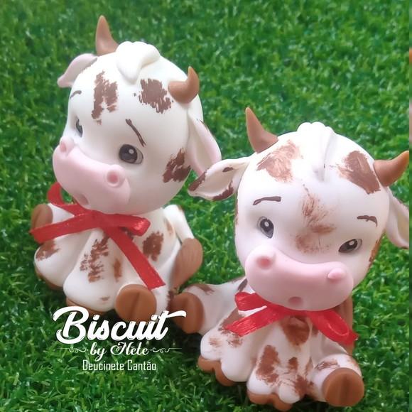 Apliques Fazendinha Vaquinha em Biscuit