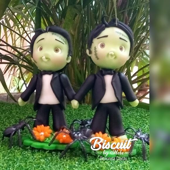 Apliques Frankstein em Biscuit