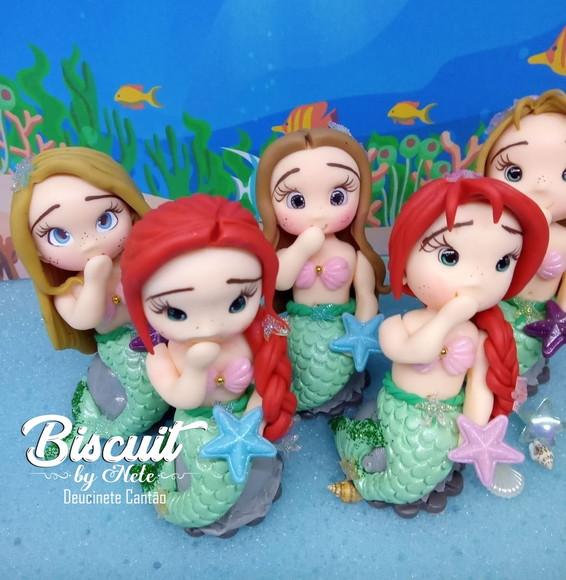 Apliques Fundo do Mar Sereia em Biscuit