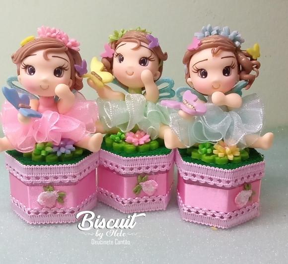 Apliques Jardim das Fadas em Biscuit