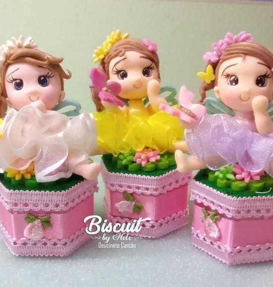 Apliques Jardim das Fadas em Biscuit