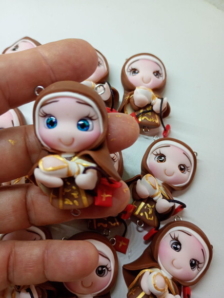Apliques Nossa Senhora do Carmo em Biscuit