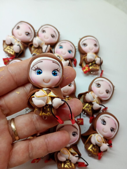 Apliques Nossa Senhora do Carmo em Biscuit