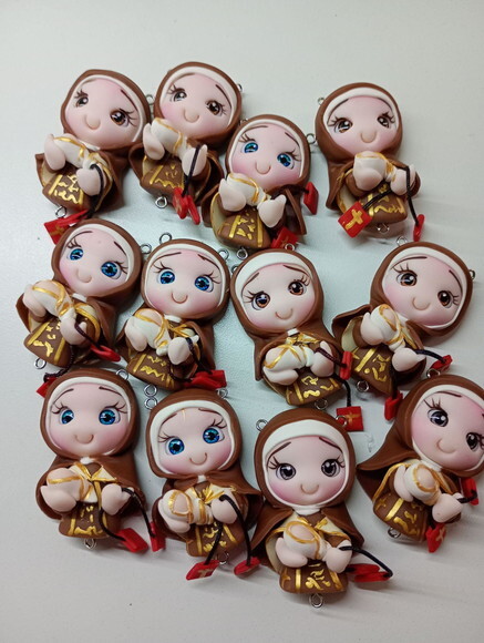 Apliques Nossa Senhora do Carmo em Biscuit