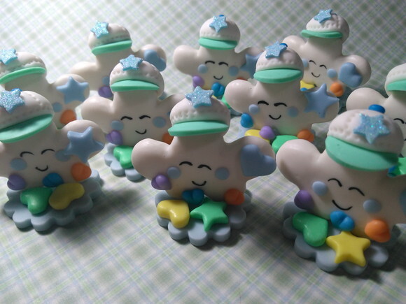 Apliques Nuvenzinhas Doces Sonhos em Biscuit