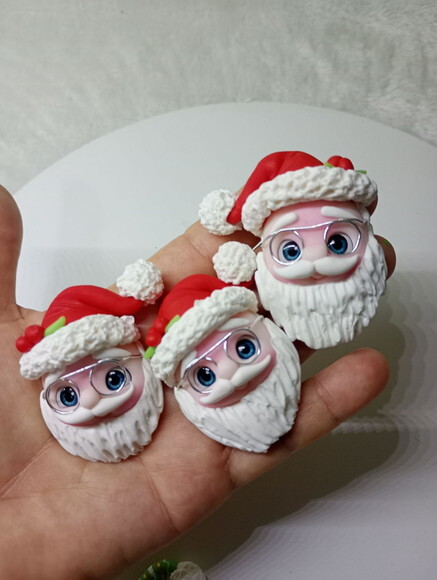 Apliques Papai Noel em Biscuit