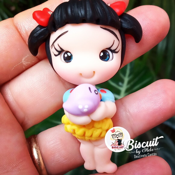 Apliques para Laços Branca de Neve Mod 2 em Biscuit