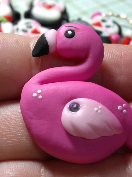Apliques para laços Flamingos
