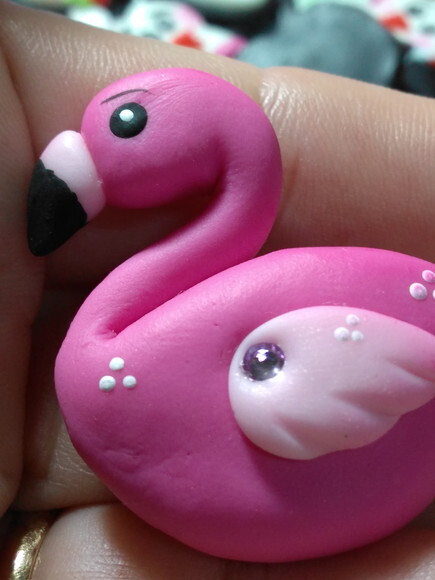 Apliques para laços Flamingos