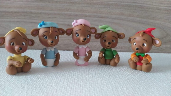 Apliques Ratinhas da Cinderela em Biscuit