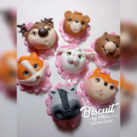 Apliques Turminha Bosque Encantado em Biscuit