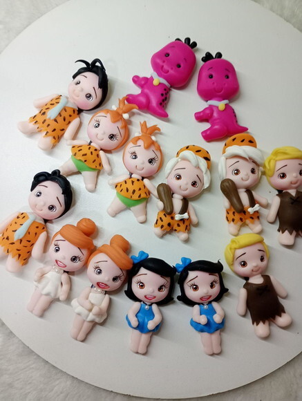 Apliques Turminha dos Flinstones em Biscuit