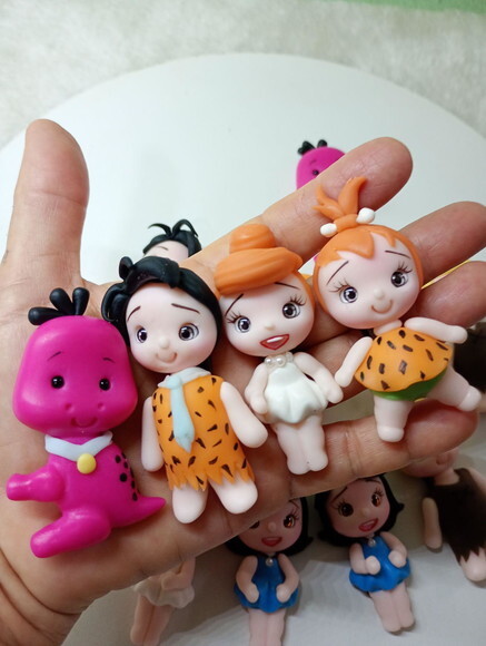 Apliques Turminha dos Flinstones em Biscuit