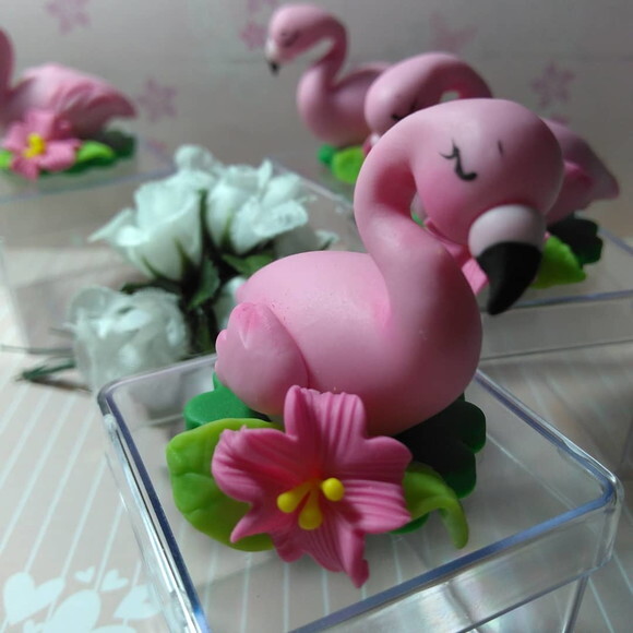 Caixinha de acrílico Flamingo Tropical