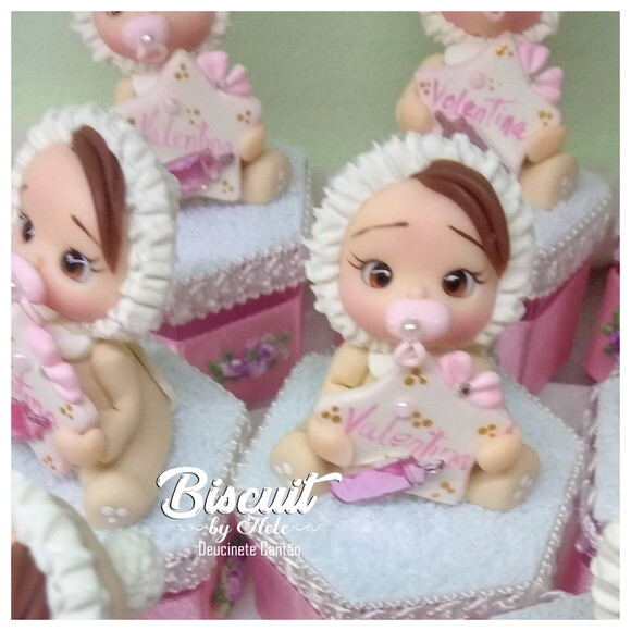 Caixinhas Bebê Estrelinha Menina em Biscuit