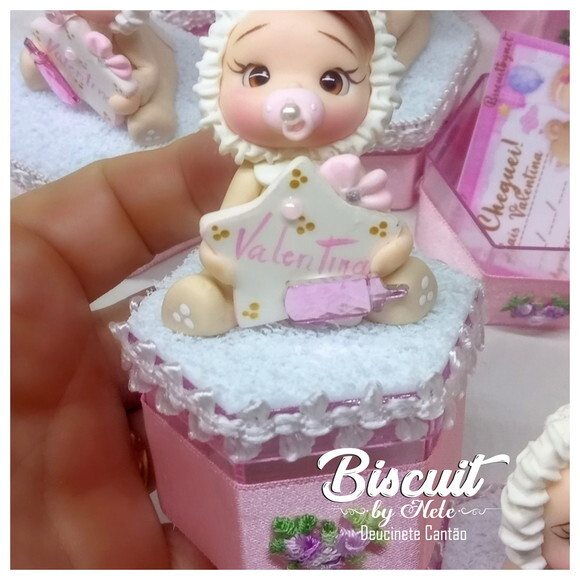 Caixinhas Bebê Estrelinha Menina em Biscuit