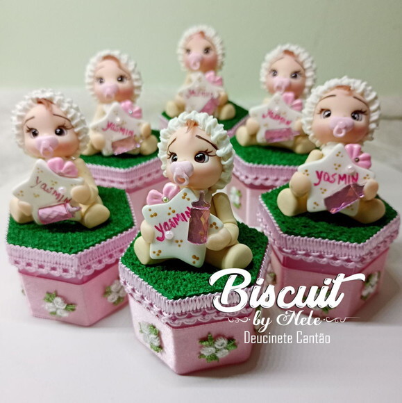 Caixinhas Bebê Estrelinha Menina em Biscuit 1