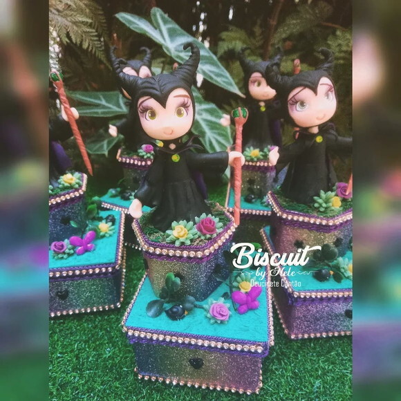 Caixinhas Duplo Luxo Malévola em Biscuit