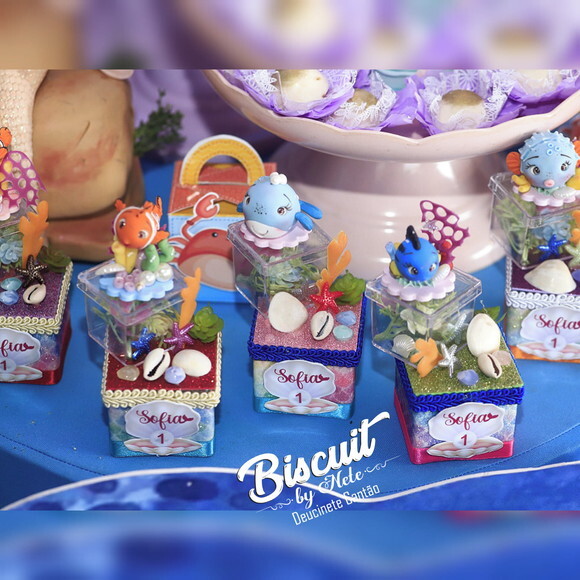 Caixinhas Fundo do Mar em Biscuit