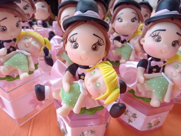 Caixinhas Sextavada Apliques Menina Bita