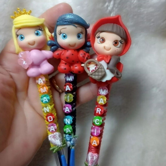 Caneta Personalizada com Nome em Biscuit