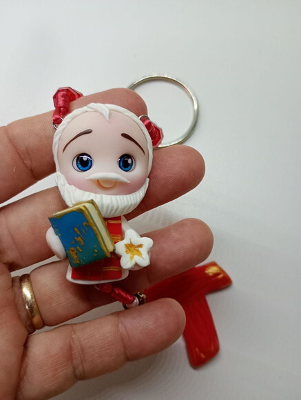 Chaveiro Dezena São Filipe Neri em Biscuit